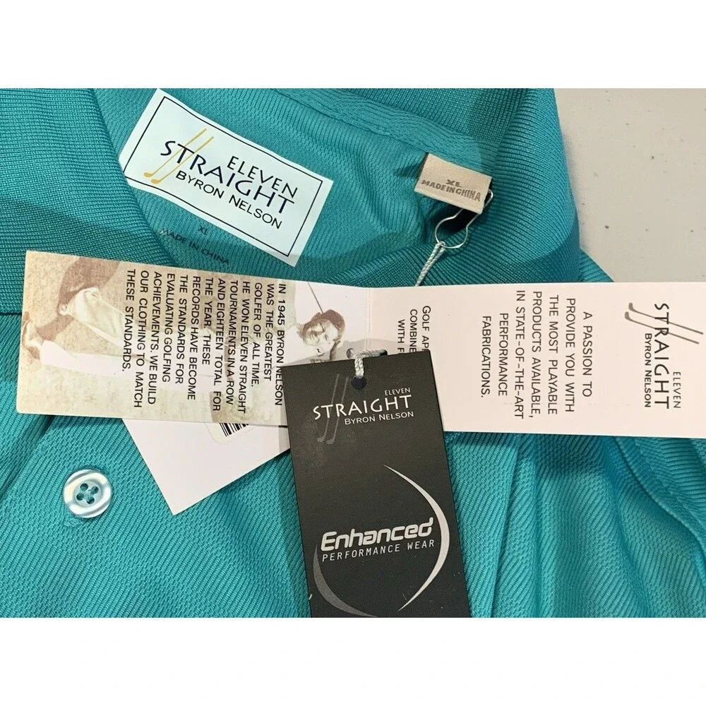 Golf Enhanced Performance UV Protection Button Polo Byron Nelson 11 Straight XL - Picture 6 of 16